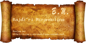 Bajári Mirandolina névjegykártya